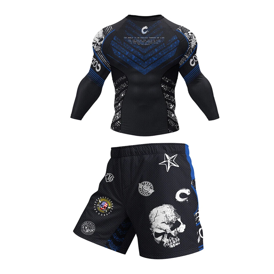 Brazilian Jiu-Jitsu, MMA Long Sleeve Rashguard and Short 
