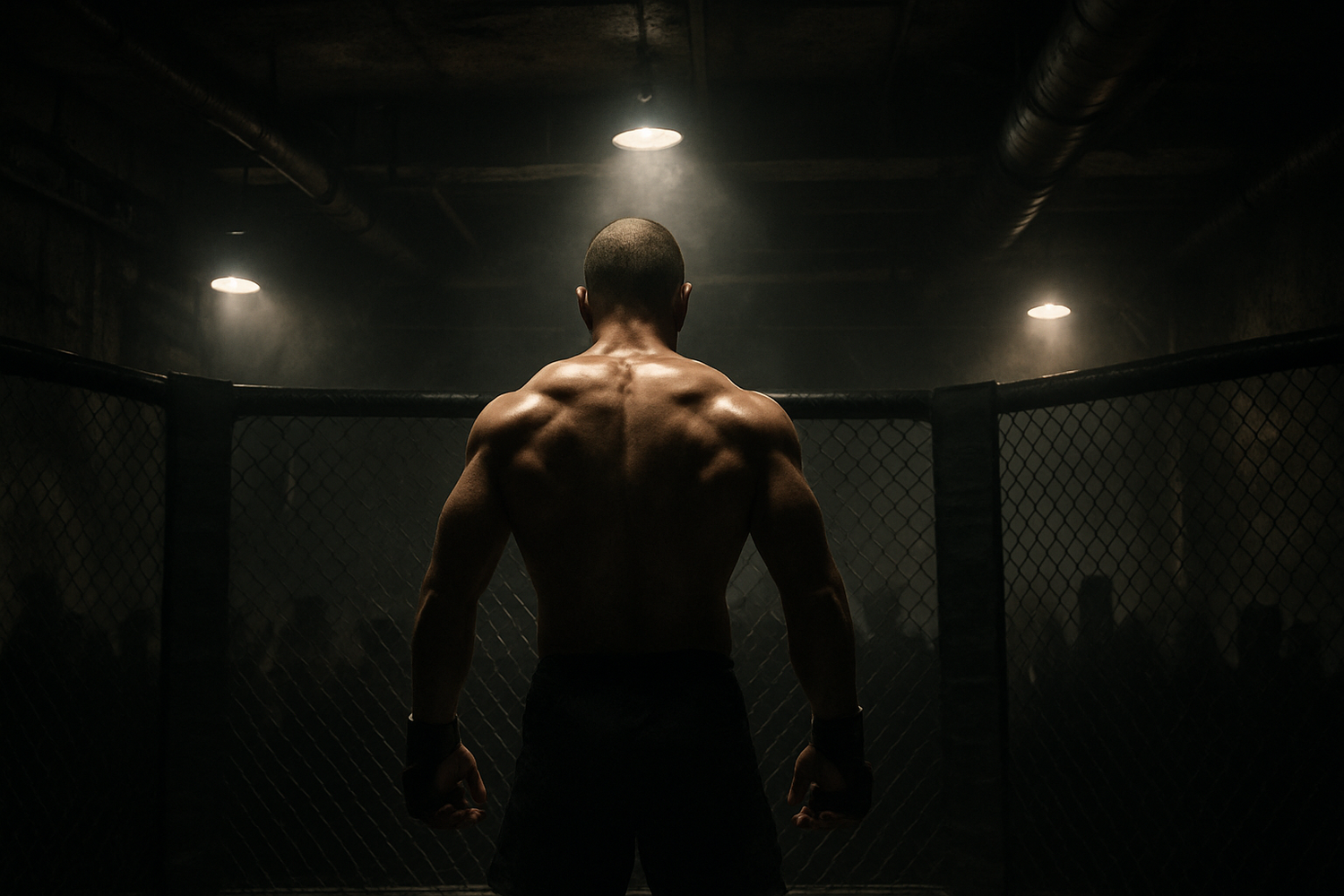 leavi only one fighter in. show his back 